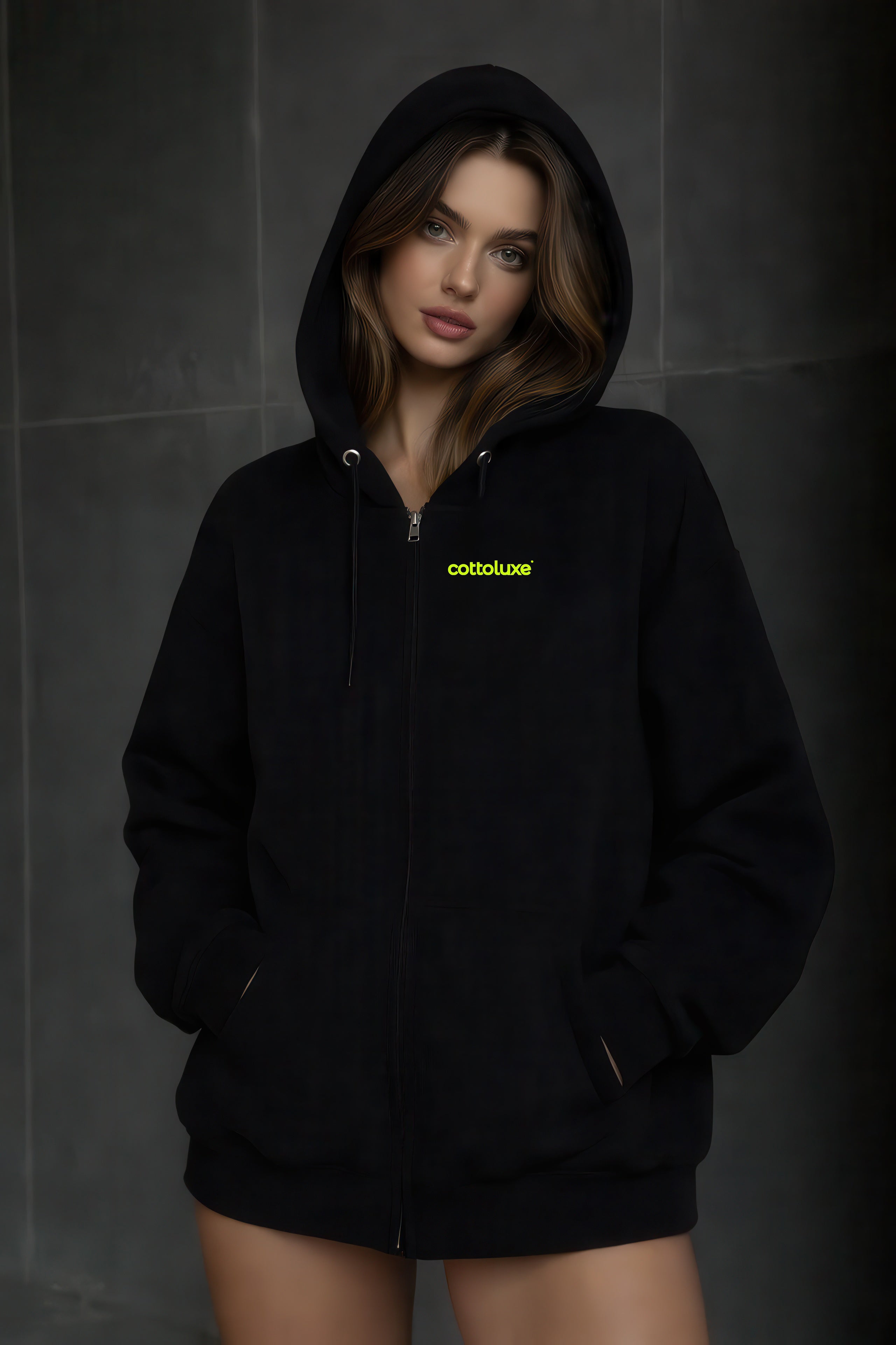 COTTOLUXE Signature Tech Fleece Full-Zip Tie-Dye Hoodie — Artful Comfort, Effortlessly Elevated