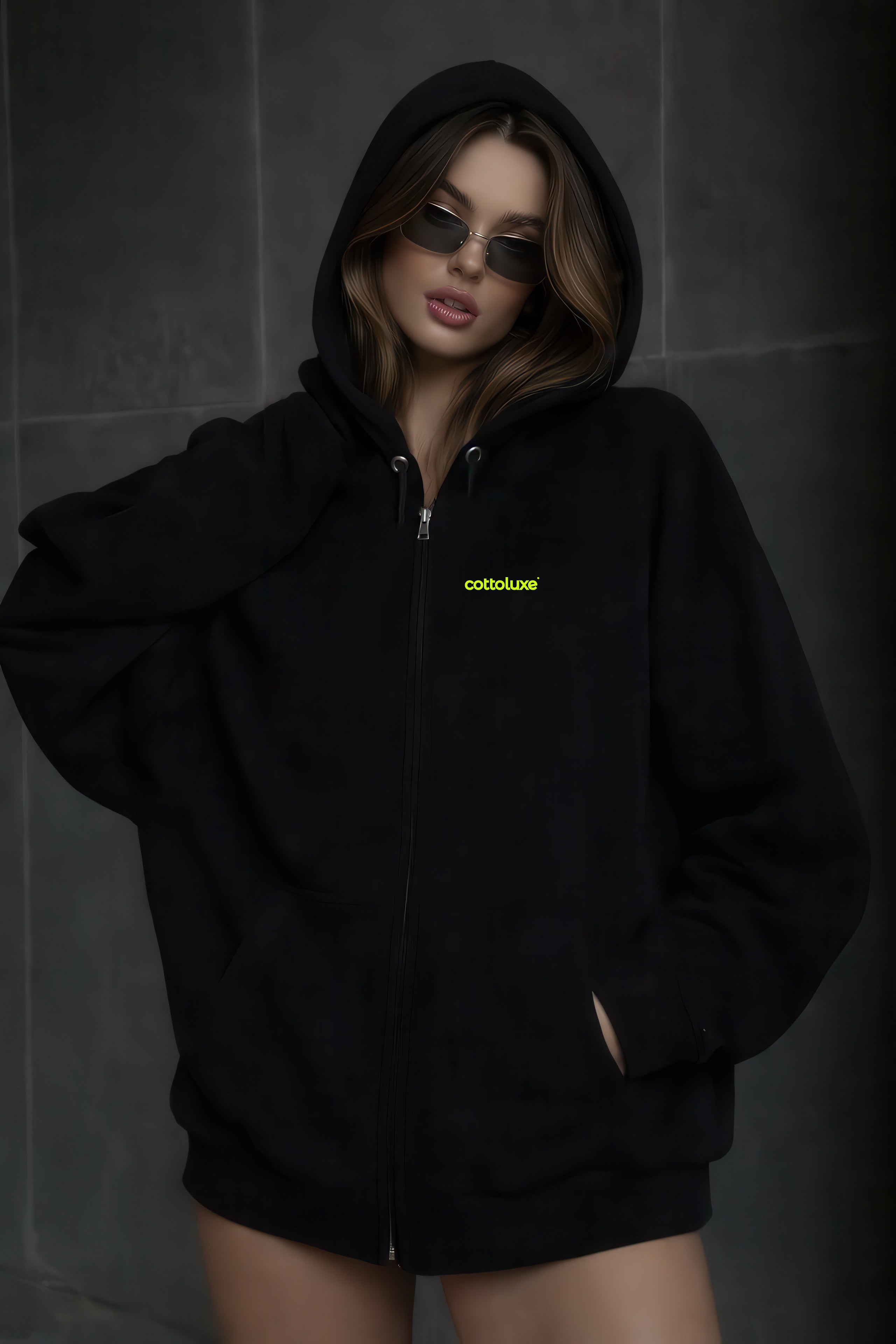 COTTOLUXE Signature Tech Fleece Full-Zip Tie-Dye Hoodie — Artful Comfort, Effortlessly Elevated