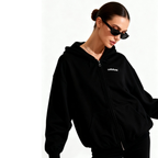 COTTOLUXE Full-Zip Chest Logo Hoodie