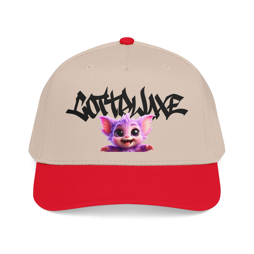 Cute Purple Creature Graphic Mid Profile Baseball Cap Cartoon Character COTTOLUXE