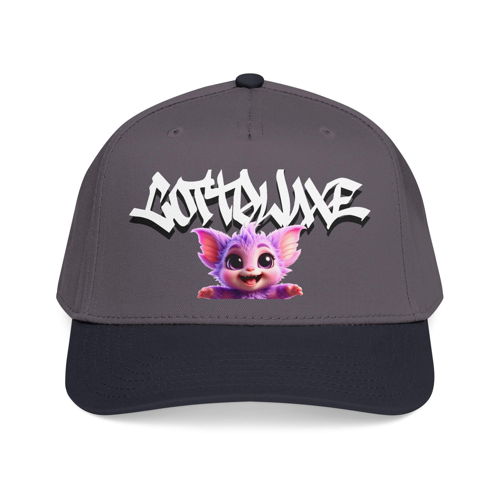 Cute Purple Creature Graphic Mid Profile Baseball Cap Cartoon Character COTTOLUXE
