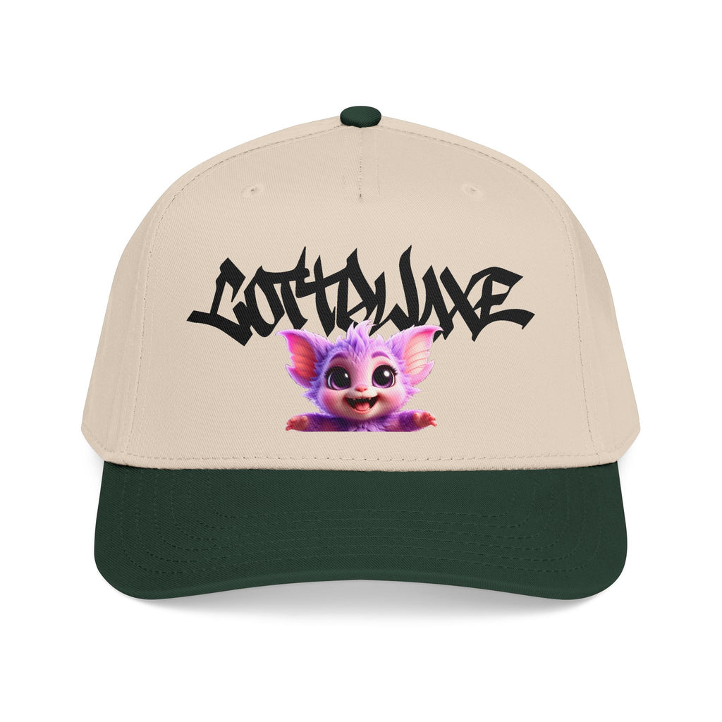 Cute Purple Creature Graphic Mid Profile Baseball Cap Cartoon Character COTTOLUXE