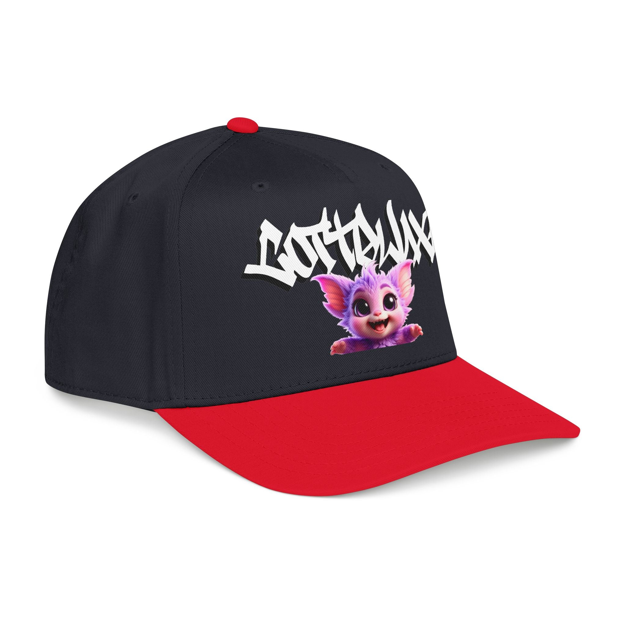 Cute Purple Creature Graphic Mid Profile Baseball Cap Cartoon Character COTTOLUXE