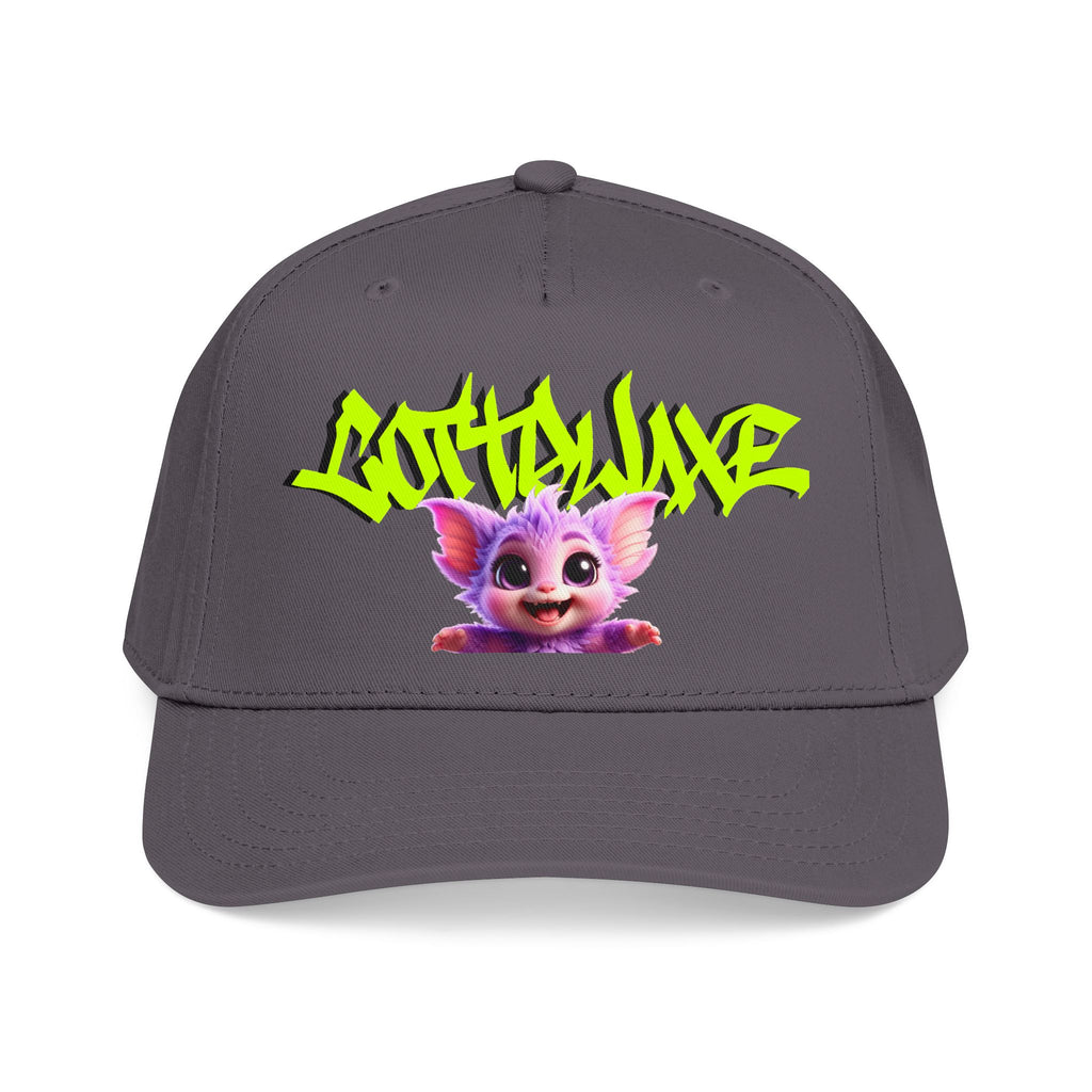 Cute Purple Creature Graphic Mid Profile Baseball Cap Cartoon Character COTTOLUXE