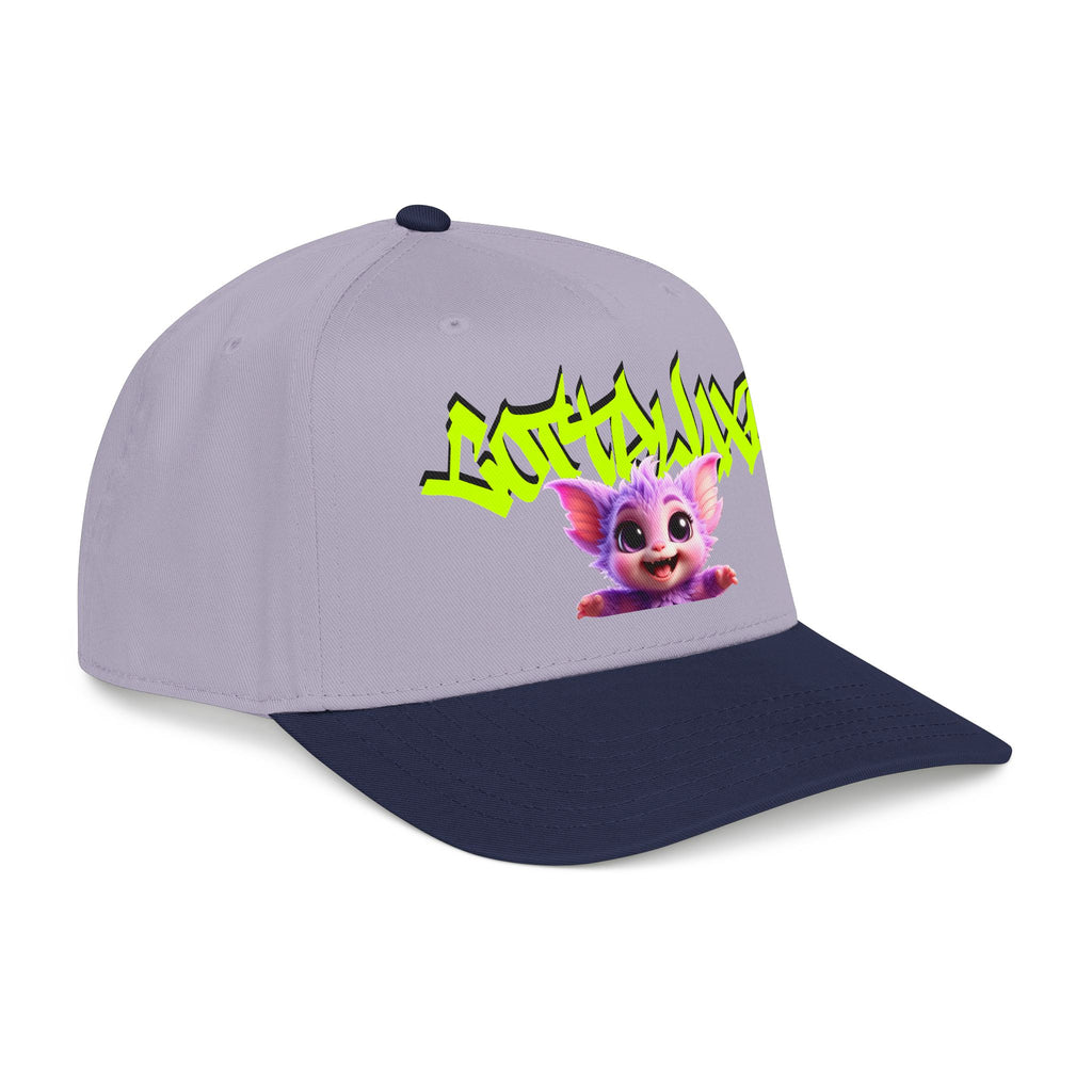 Cute Purple Creature Graphic Mid Profile Baseball Cap Cartoon Character COTTOLUXE