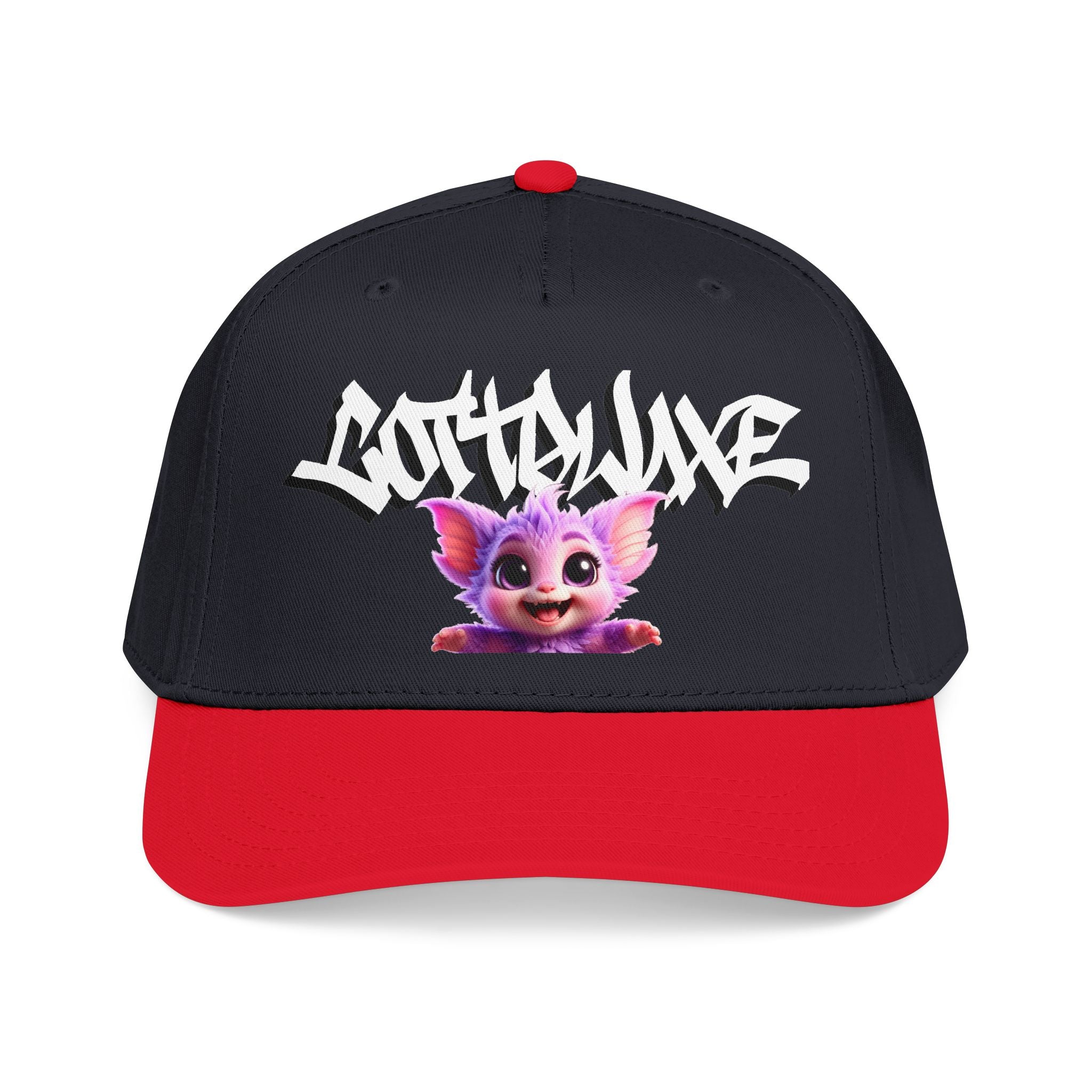 Cute Purple Creature Graphic Mid Profile Baseball Cap Cartoon Character COTTOLUXE