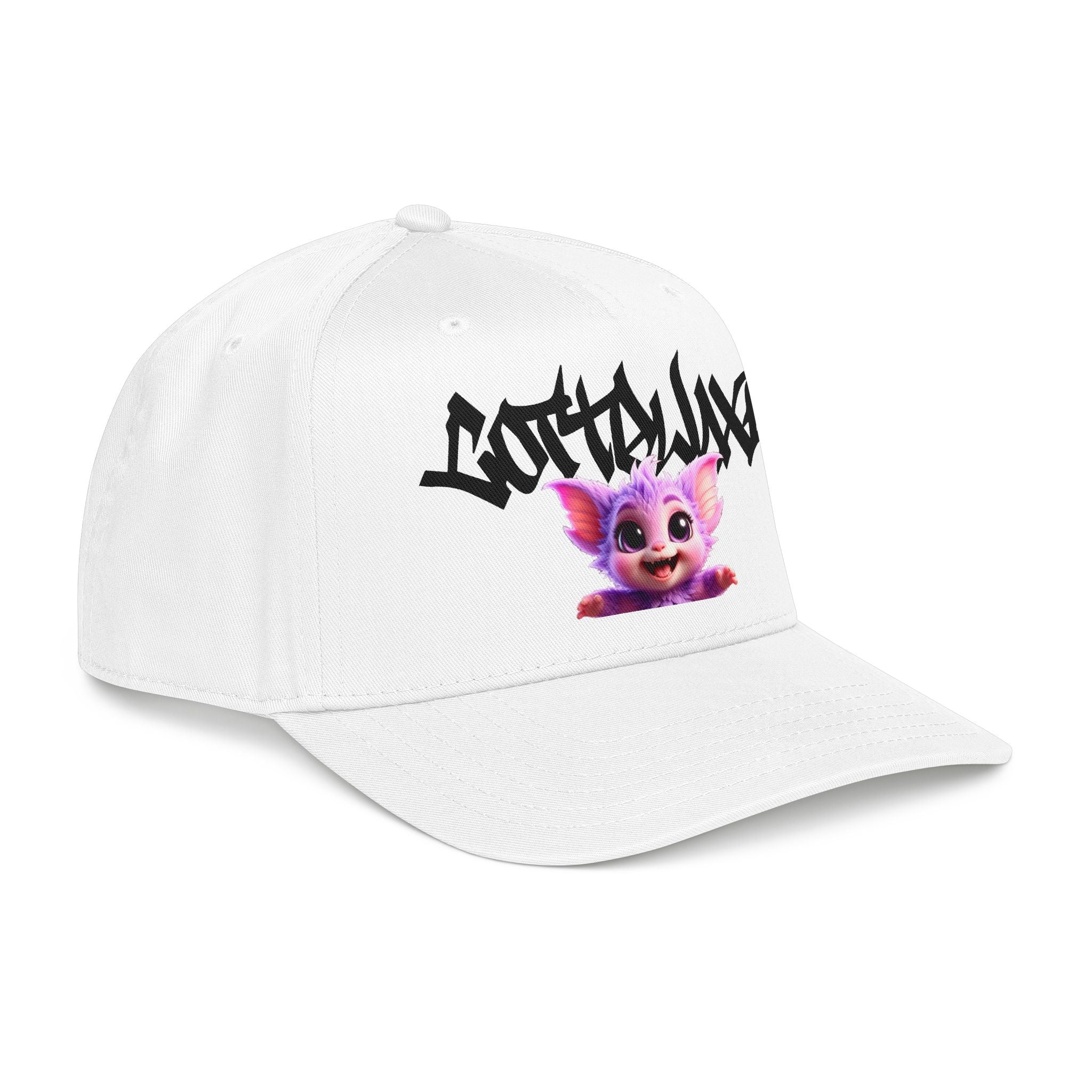 Cute Purple Creature Graphic Mid Profile Baseball Cap Cartoon Character COTTOLUXE