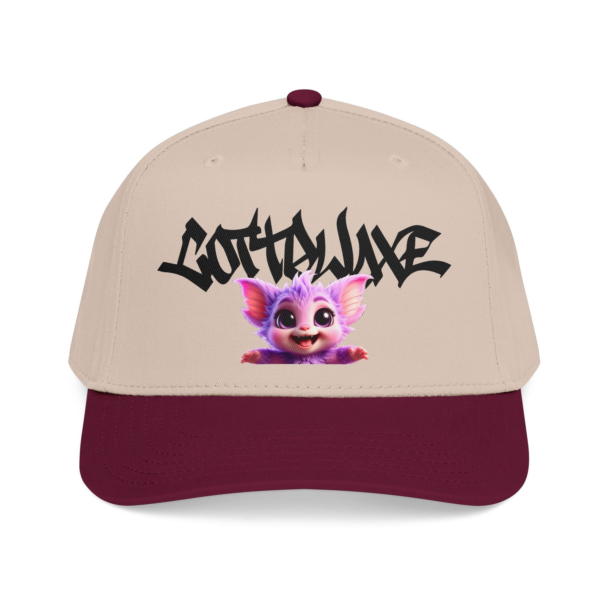 Cute Purple Creature Graphic Mid Profile Baseball Cap Cartoon Character COTTOLUXE