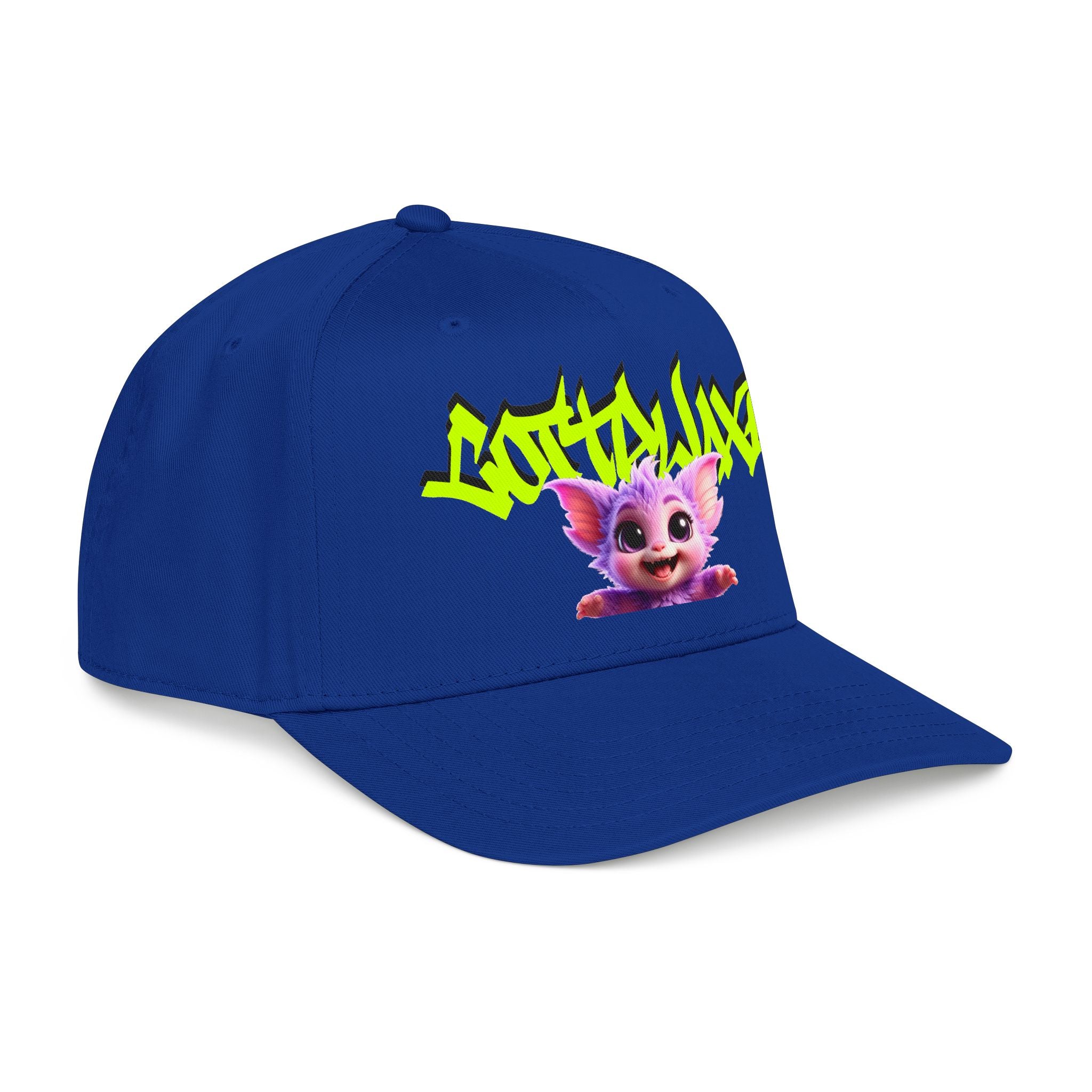 Cute Purple Creature Graphic Mid Profile Baseball Cap Cartoon Character COTTOLUXE
