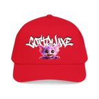 Cute Purple Creature Graphic Mid Profile Baseball Cap Cartoon Character COTTOLUXE