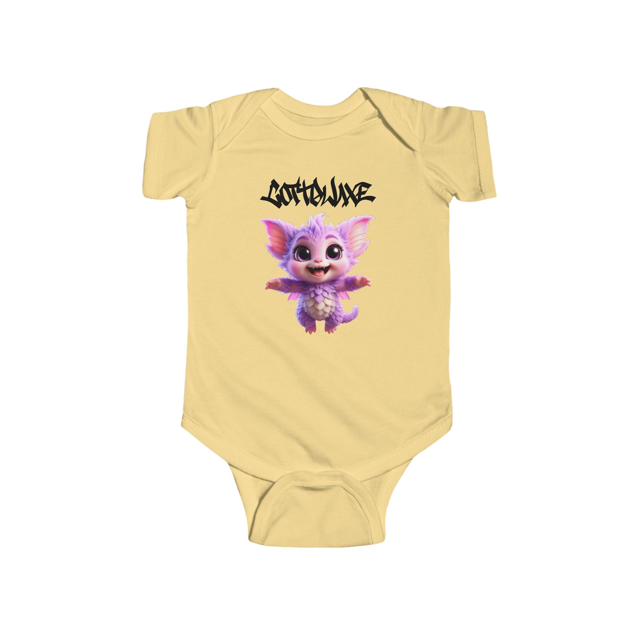 Infant Bodysuit — Cute Purple Fantasy Creature Baby Onesie “COTTOLUXE”