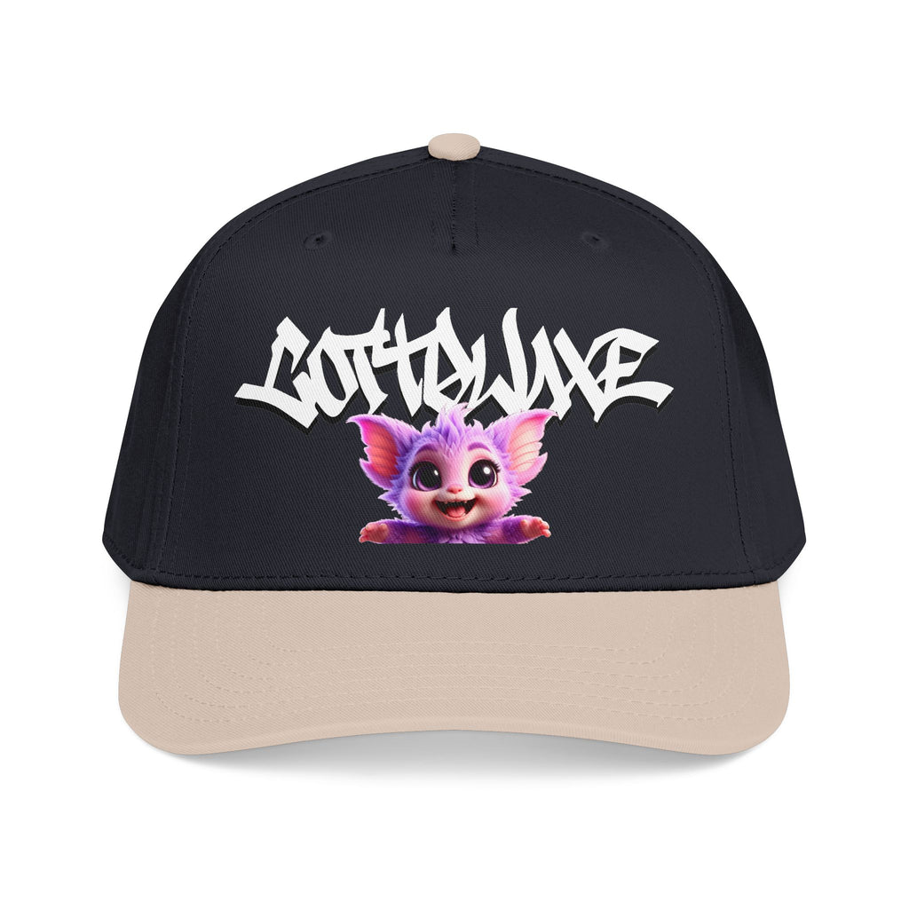 Cute Purple Creature Graphic Mid Profile Baseball Cap Cartoon Character COTTOLUXE