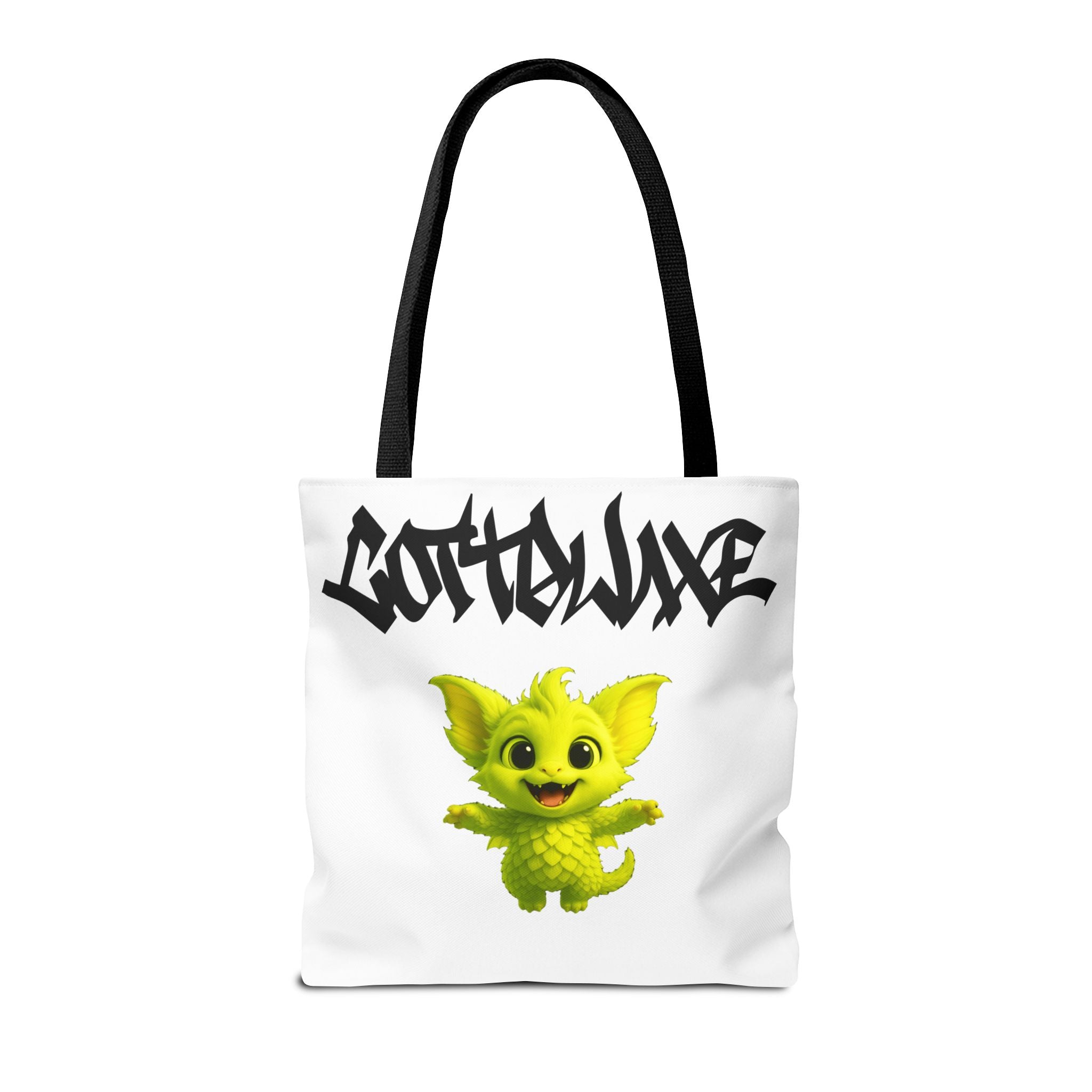 Cute Purple Bat Baby Tote Bag, Cute Green Dragon Tote Bag, logo "COTTOLUXE"