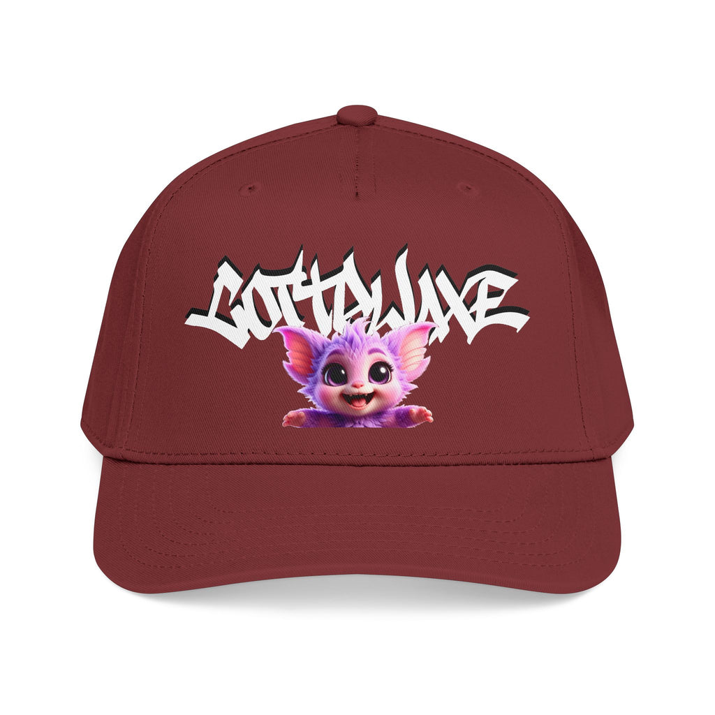 Cute Purple Creature Graphic Mid Profile Baseball Cap Cartoon Character COTTOLUXE