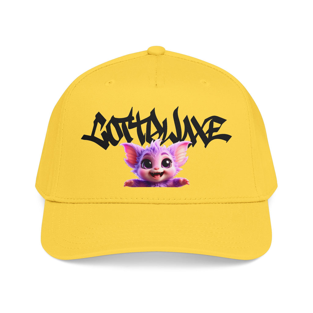 Cute Purple Creature Graphic Mid Profile Baseball Cap Cartoon Character COTTOLUXE