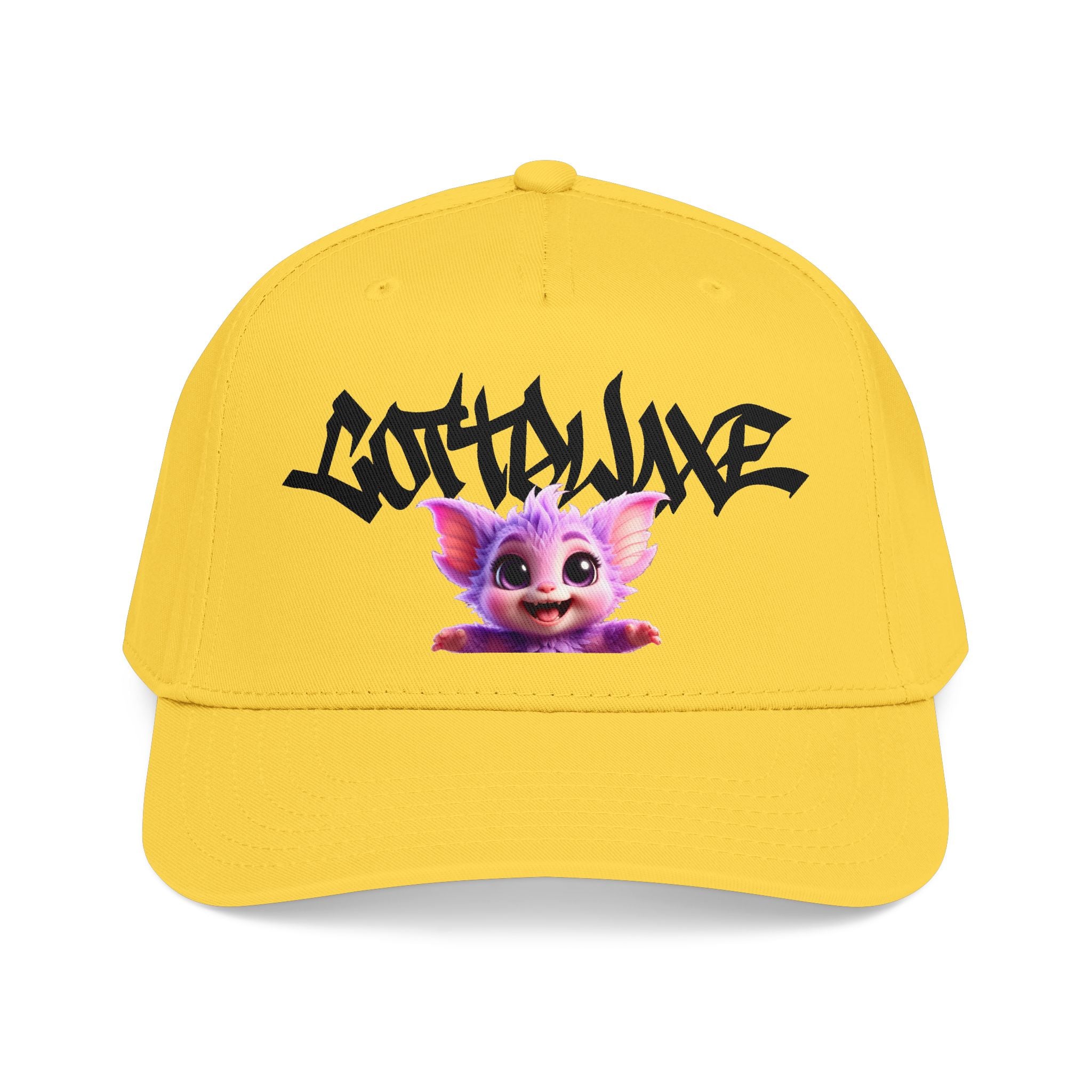 Cute Purple Creature Graphic Mid Profile Baseball Cap Cartoon Character COTTOLUXE