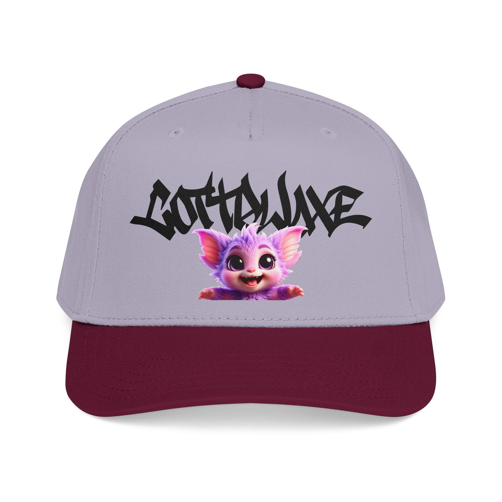 Cute Purple Creature Graphic Mid Profile Baseball Cap Cartoon Character COTTOLUXE