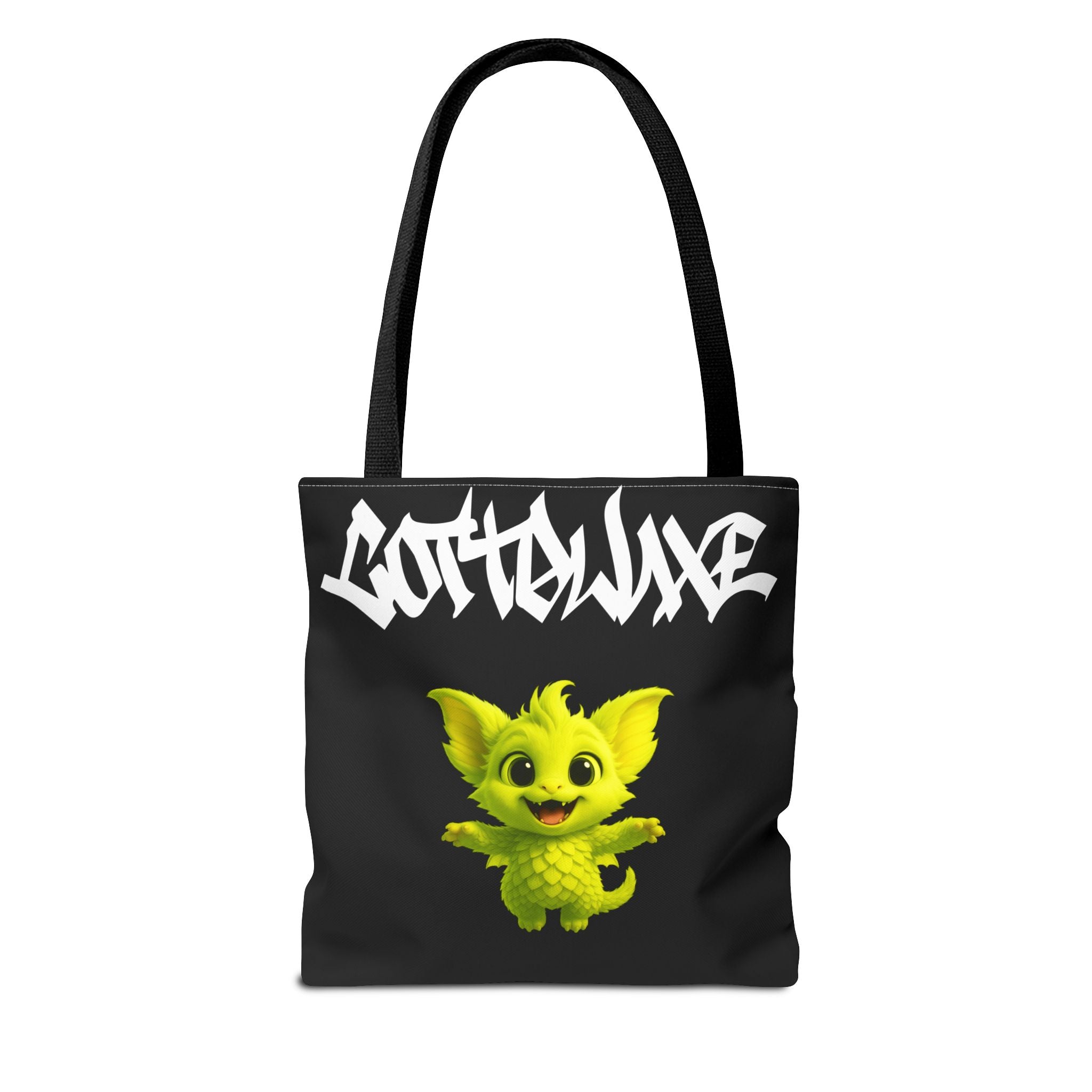 Cute Purple Bat Baby Tote Bag, Cute Green Dragon Tote Bag, logo "COTTOLUXE"