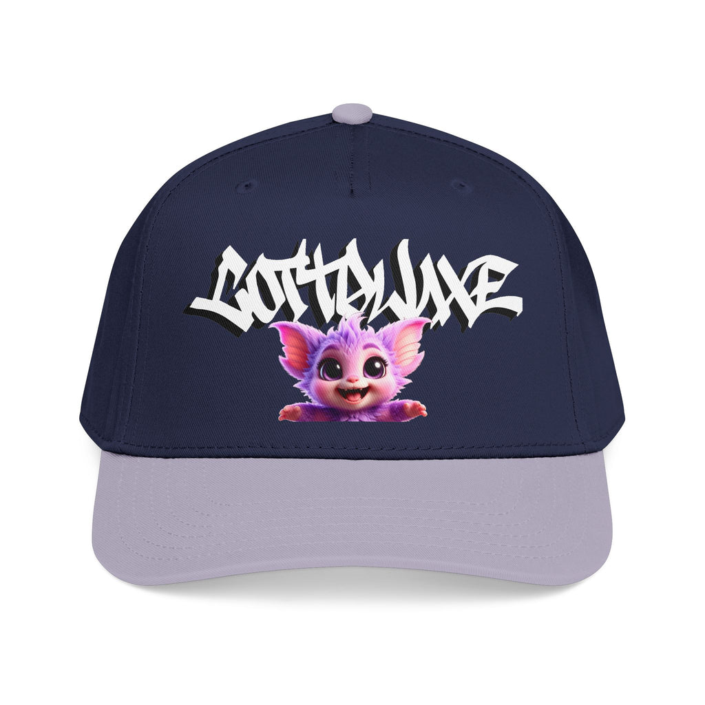 Cute Purple Creature Graphic Mid Profile Baseball Cap Cartoon Character COTTOLUXE