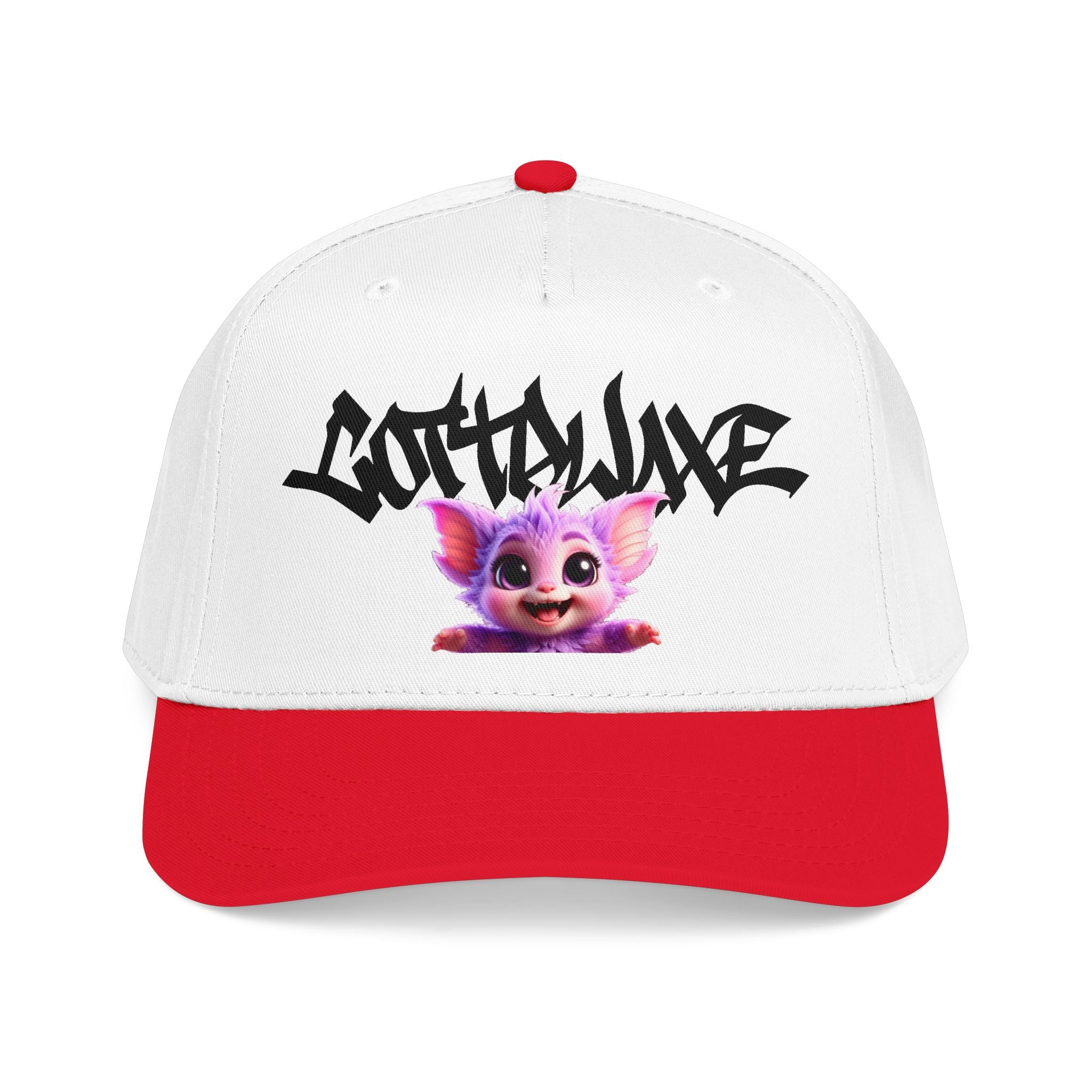 Cute Purple Creature Graphic Mid Profile Baseball Cap Cartoon Character COTTOLUXE