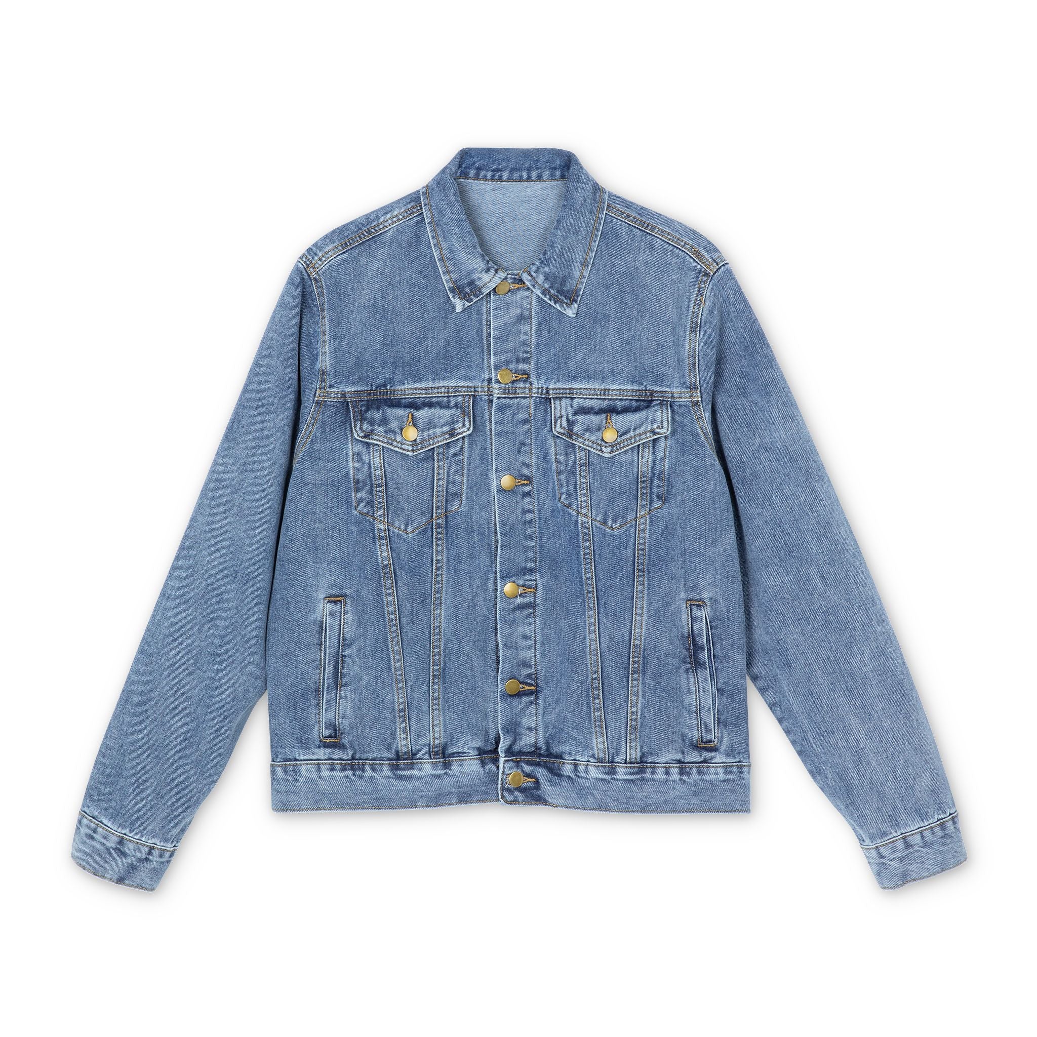 COTTOLUXE Denim Jacket with White Logo Graphic