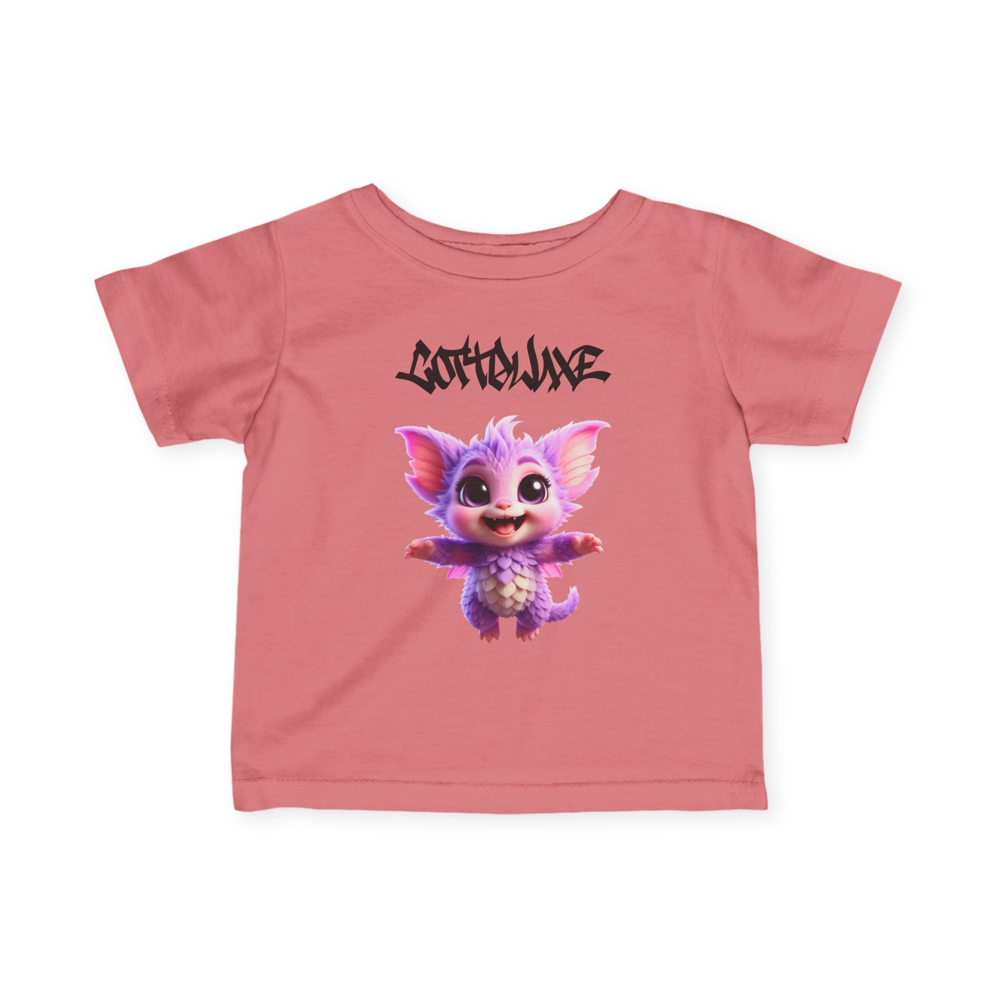 Purple Cute Monster Infant Tee Cartoon Creature Playful Nursery COTTOLUXE