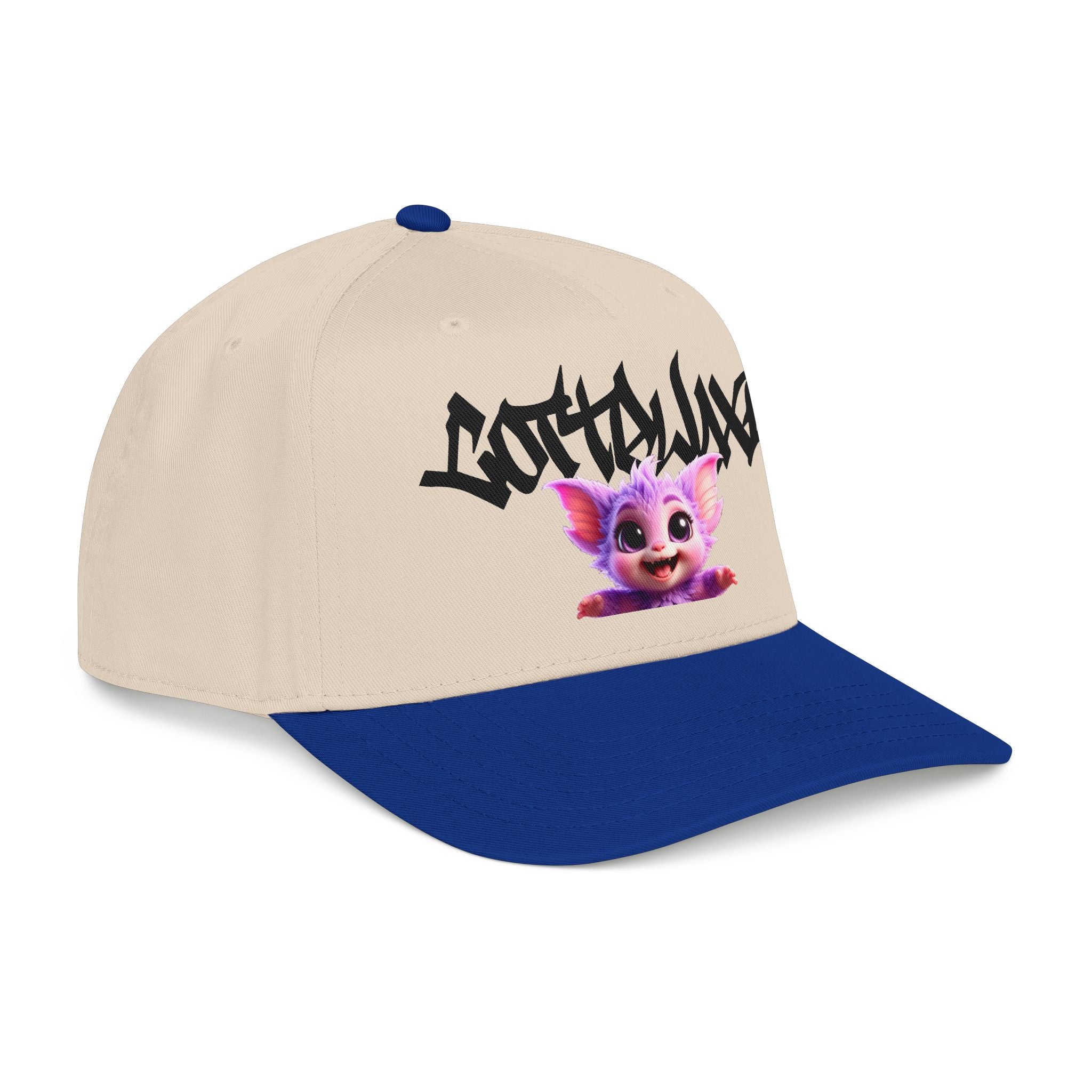 Cute Purple Creature Graphic Mid Profile Baseball Cap Cartoon Character COTTOLUXE