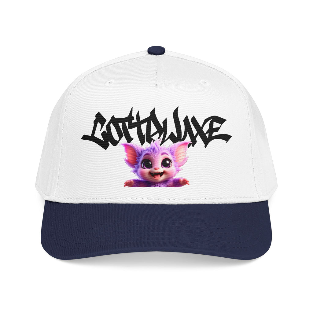 Cute Purple Creature Graphic Mid Profile Baseball Cap Cartoon Character COTTOLUXE