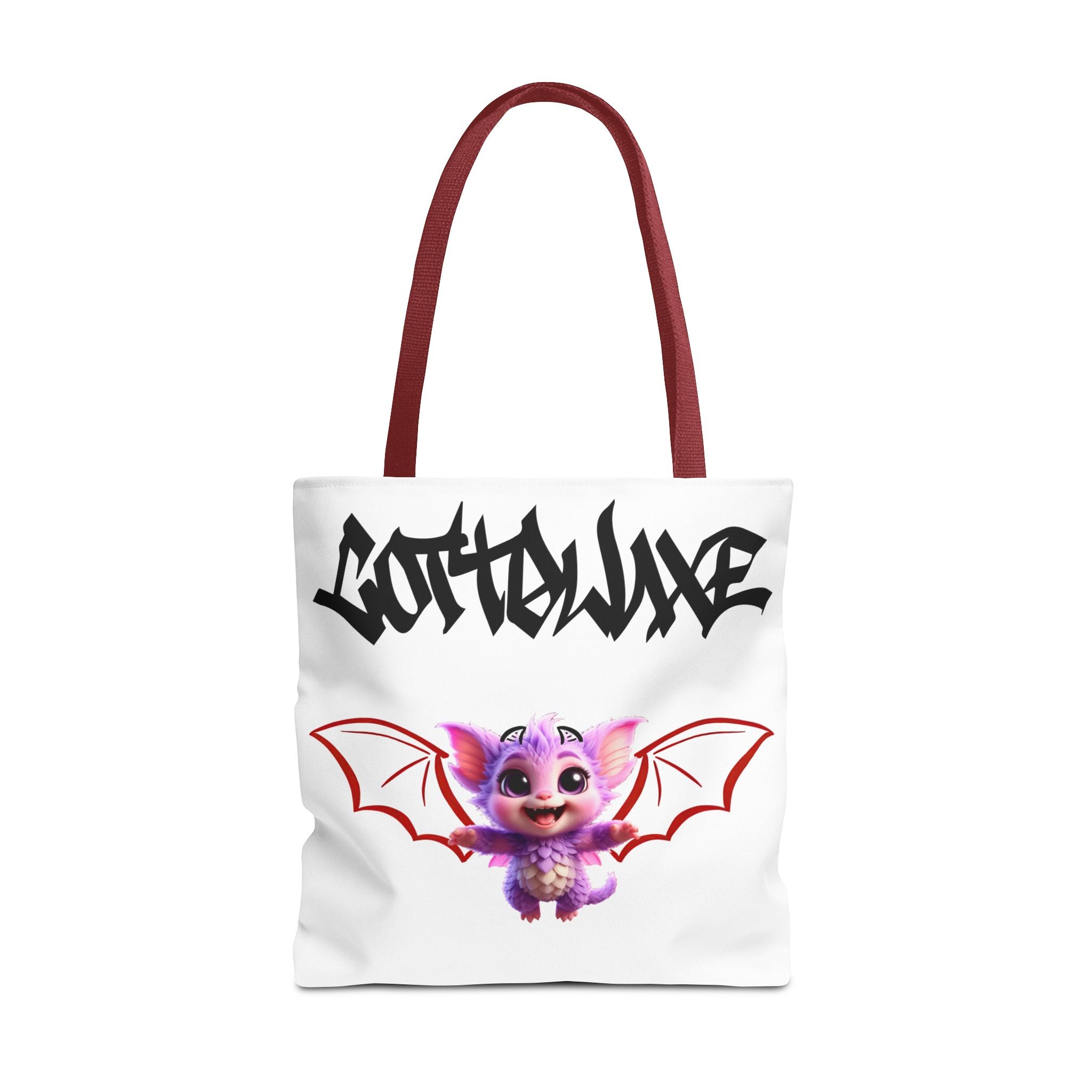Cute Purple Bat Baby Tote Bag, Cute Green Dragon Tote Bag, logo "COTTOLUXE"