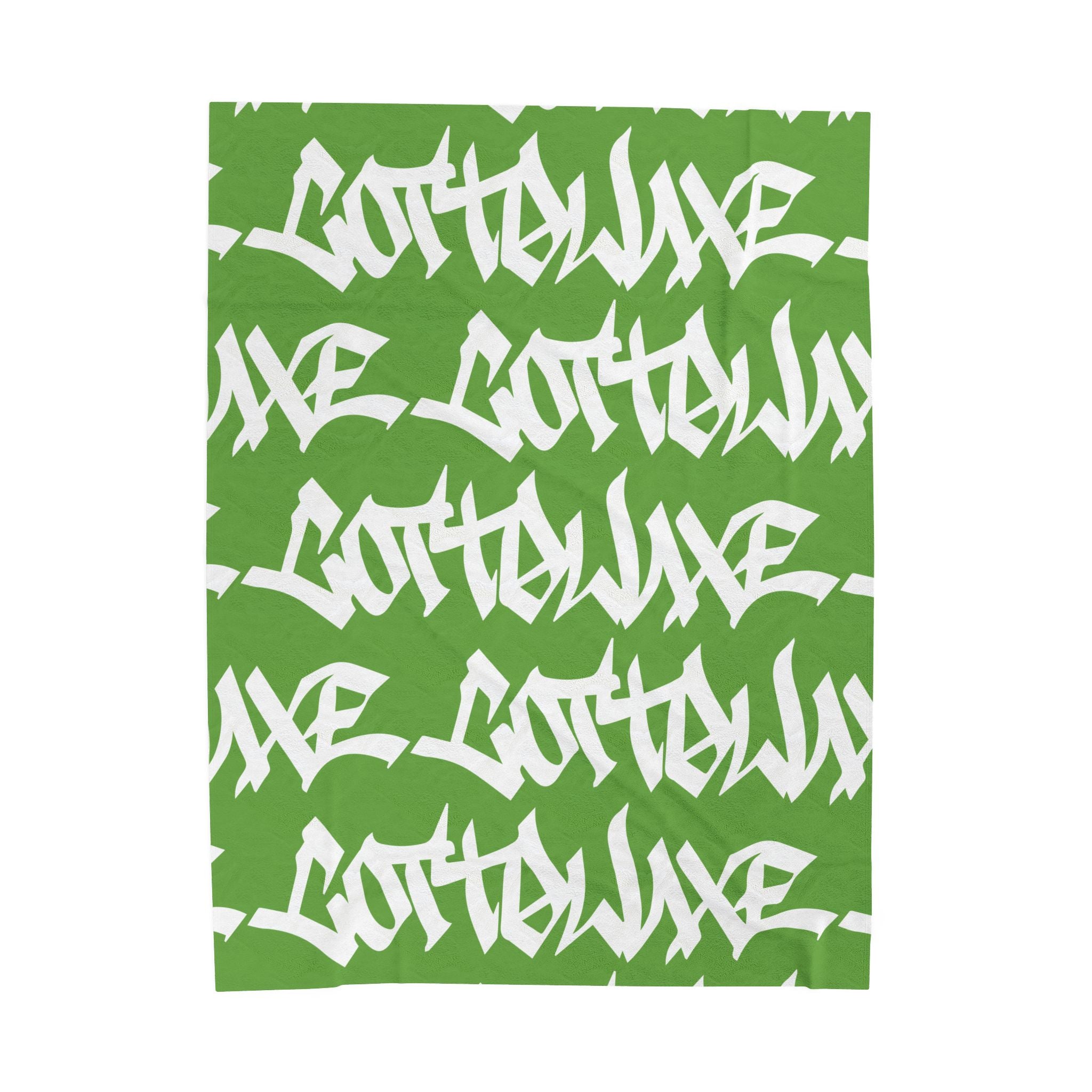 Gothique Script Logo Velveteen Plush Blanket, Black Graffiti Text, logo "COTTOLUXE"