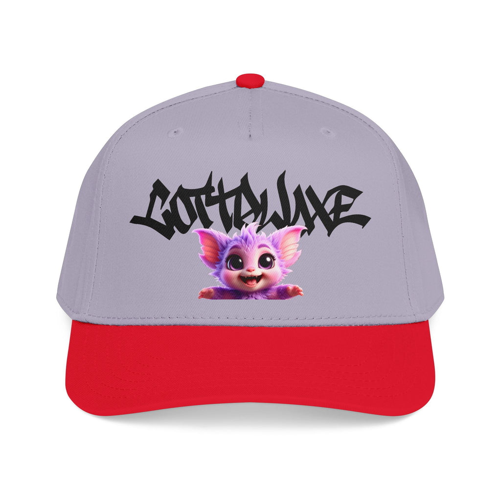 Cute Purple Creature Graphic Mid Profile Baseball Cap Cartoon Character COTTOLUXE
