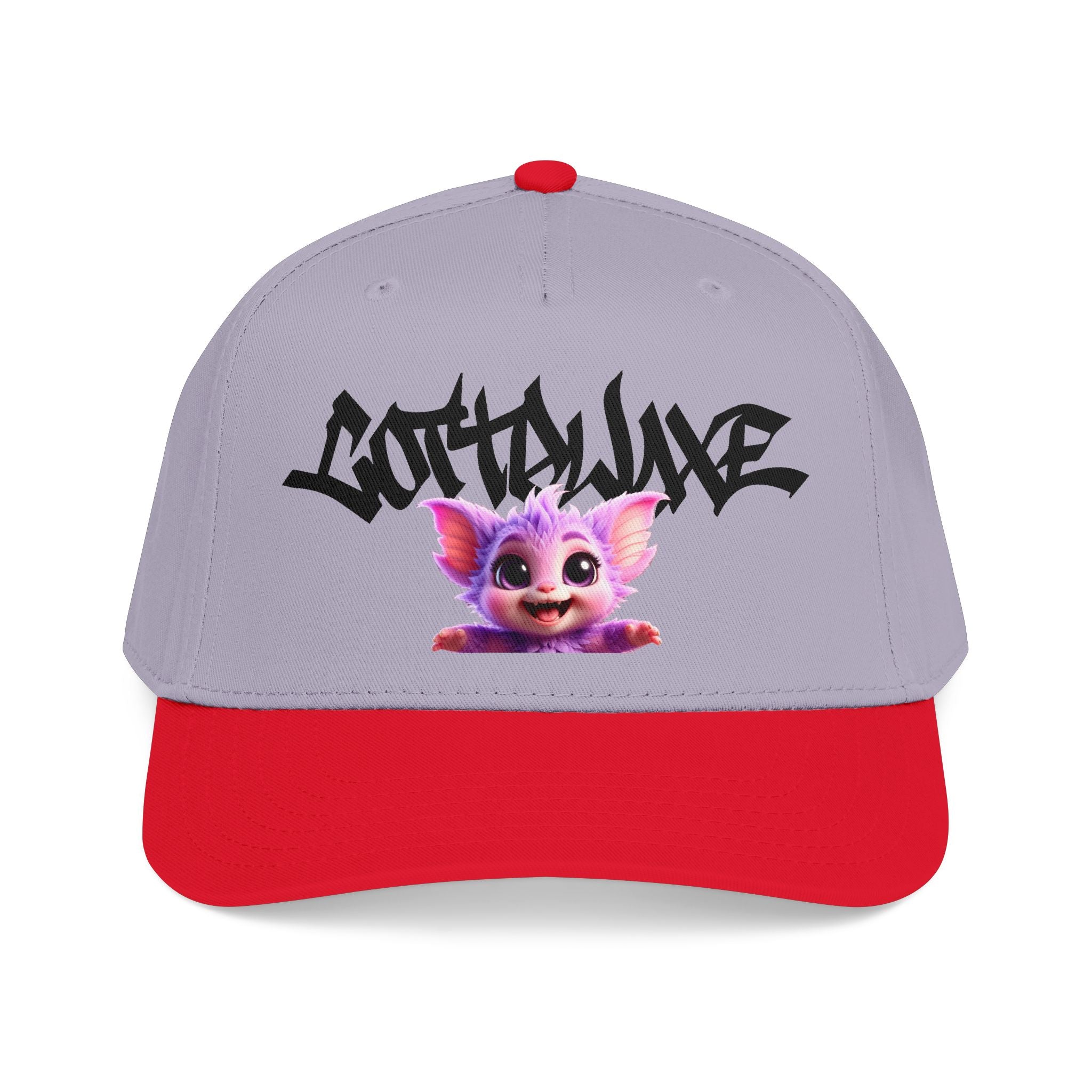 Cute Purple Creature Graphic Mid Profile Baseball Cap Cartoon Character COTTOLUXE