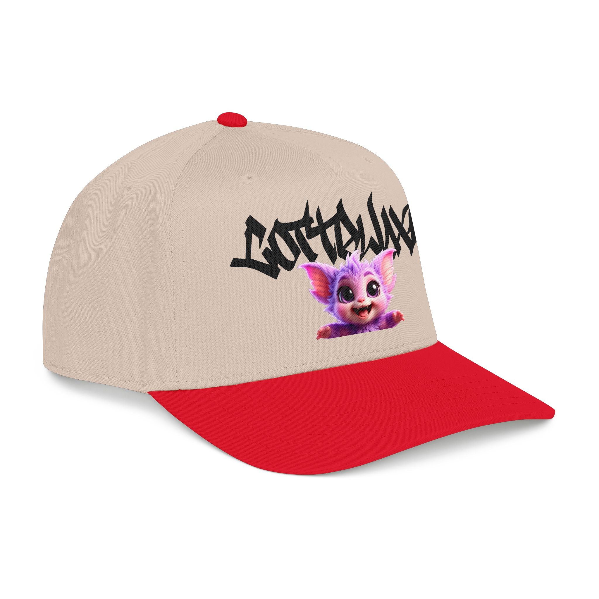 Cute Purple Creature Graphic Mid Profile Baseball Cap Cartoon Character COTTOLUXE