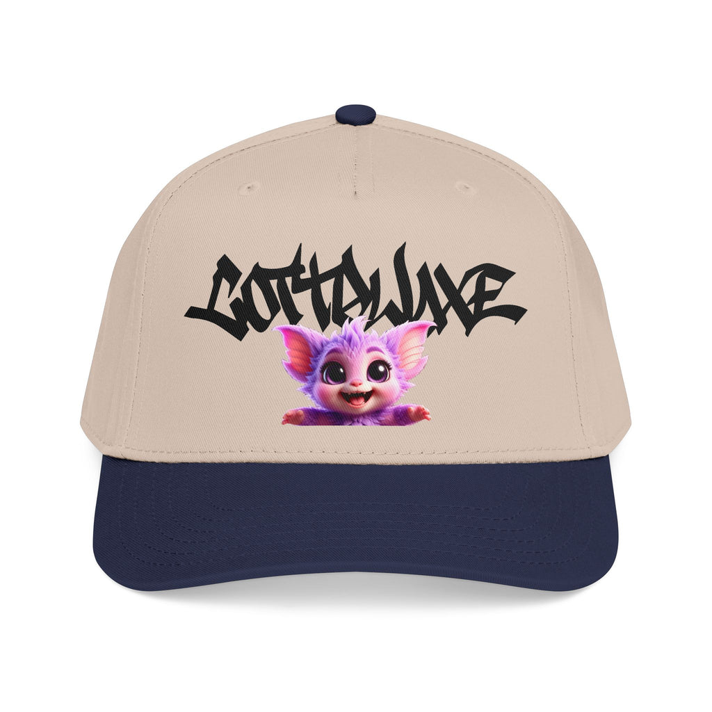 Cute Purple Creature Graphic Mid Profile Baseball Cap Cartoon Character COTTOLUXE