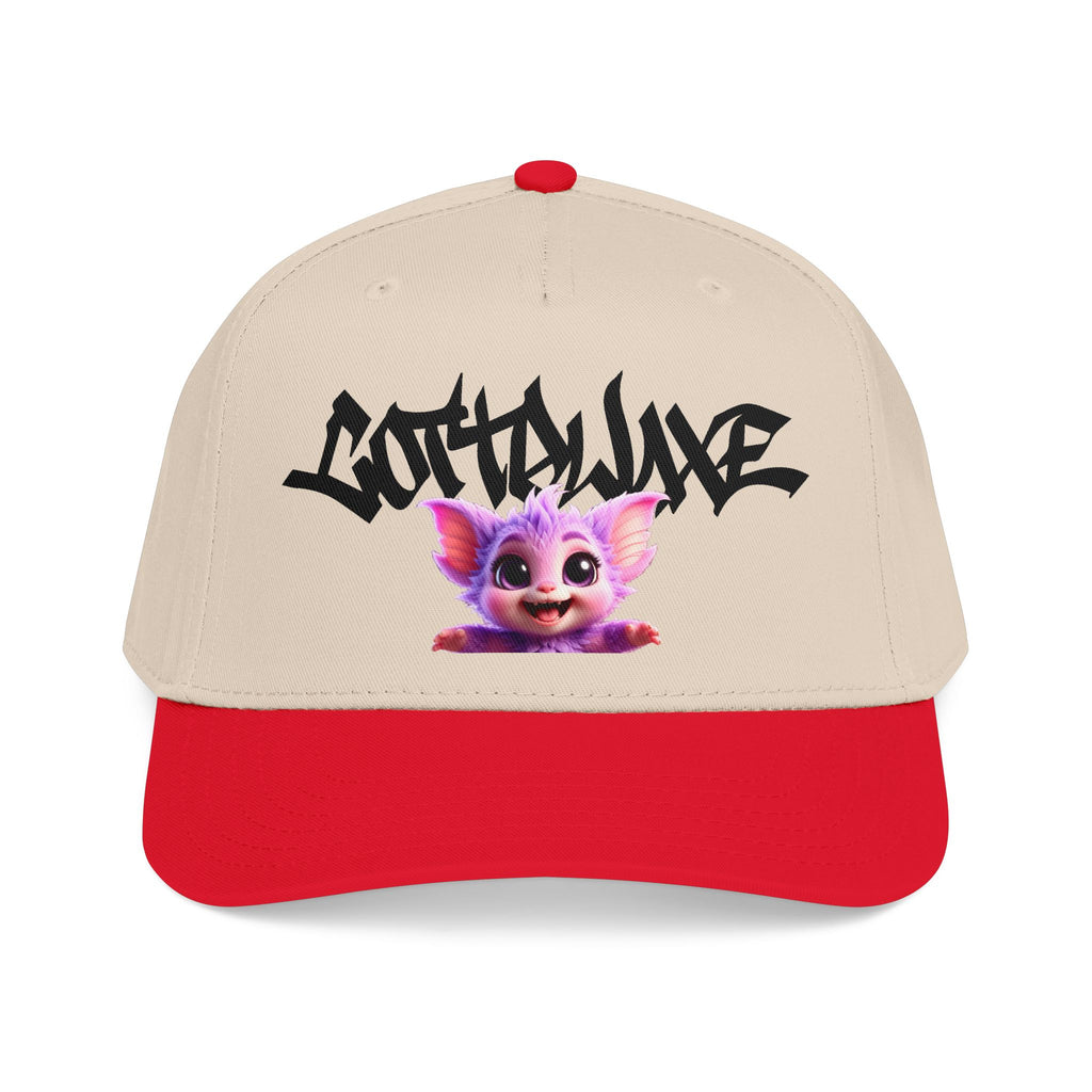 Cute Purple Creature Graphic Mid Profile Baseball Cap Cartoon Character COTTOLUXE