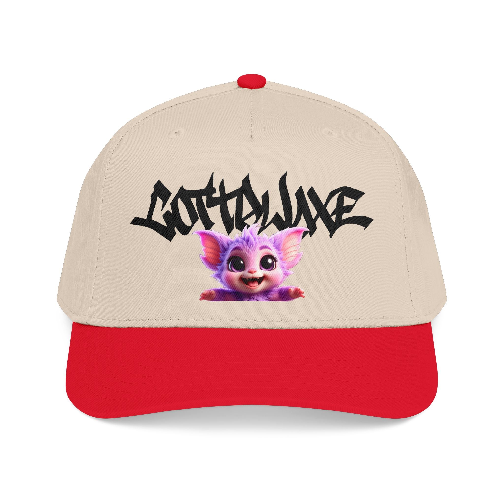 Cute Purple Creature Graphic Mid Profile Baseball Cap Cartoon Character COTTOLUXE
