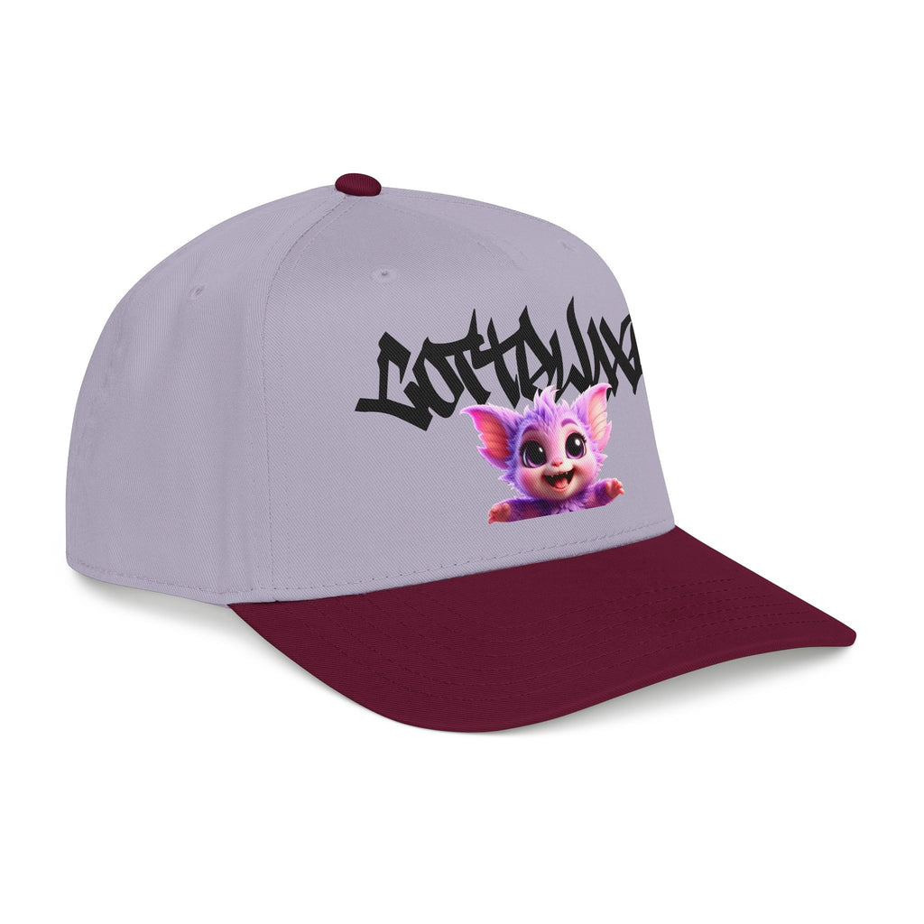 Cute Purple Creature Graphic Mid Profile Baseball Cap Cartoon Character COTTOLUXE