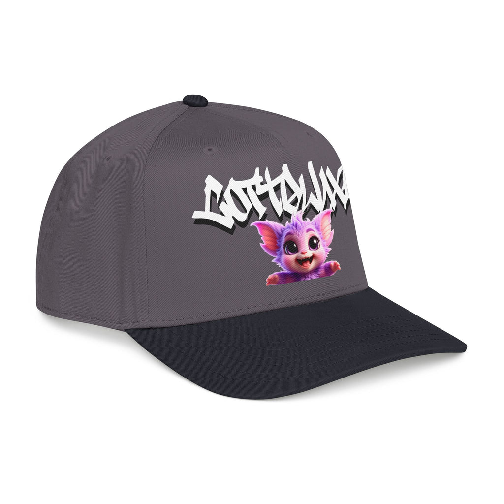 Cute Purple Creature Graphic Mid Profile Baseball Cap Cartoon Character COTTOLUXE