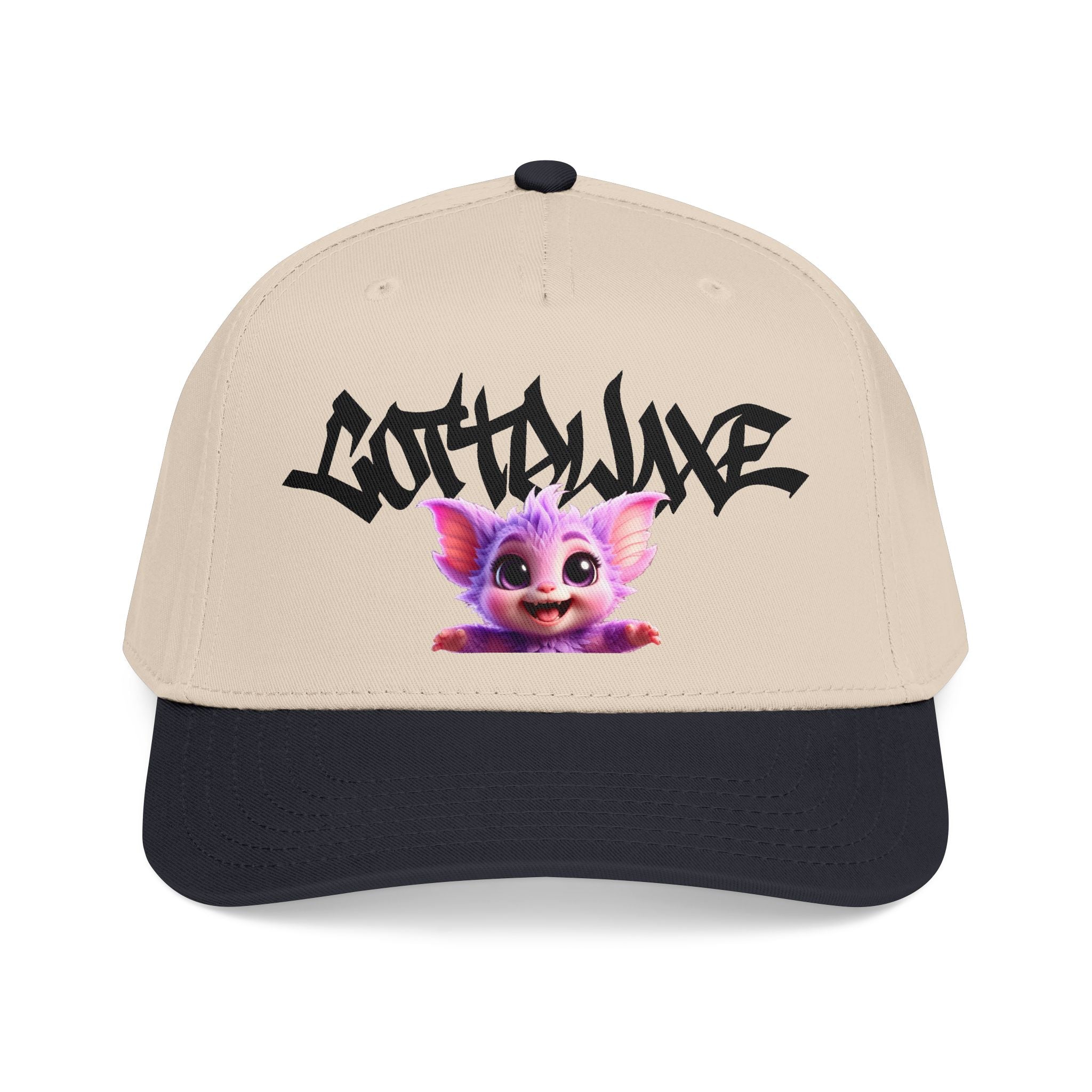 Cute Purple Creature Graphic Mid Profile Baseball Cap Cartoon Character COTTOLUXE