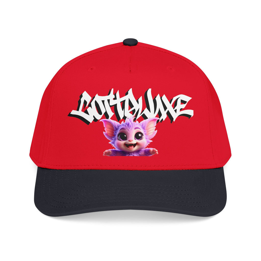 Cute Purple Creature Graphic Mid Profile Baseball Cap Cartoon Character COTTOLUXE