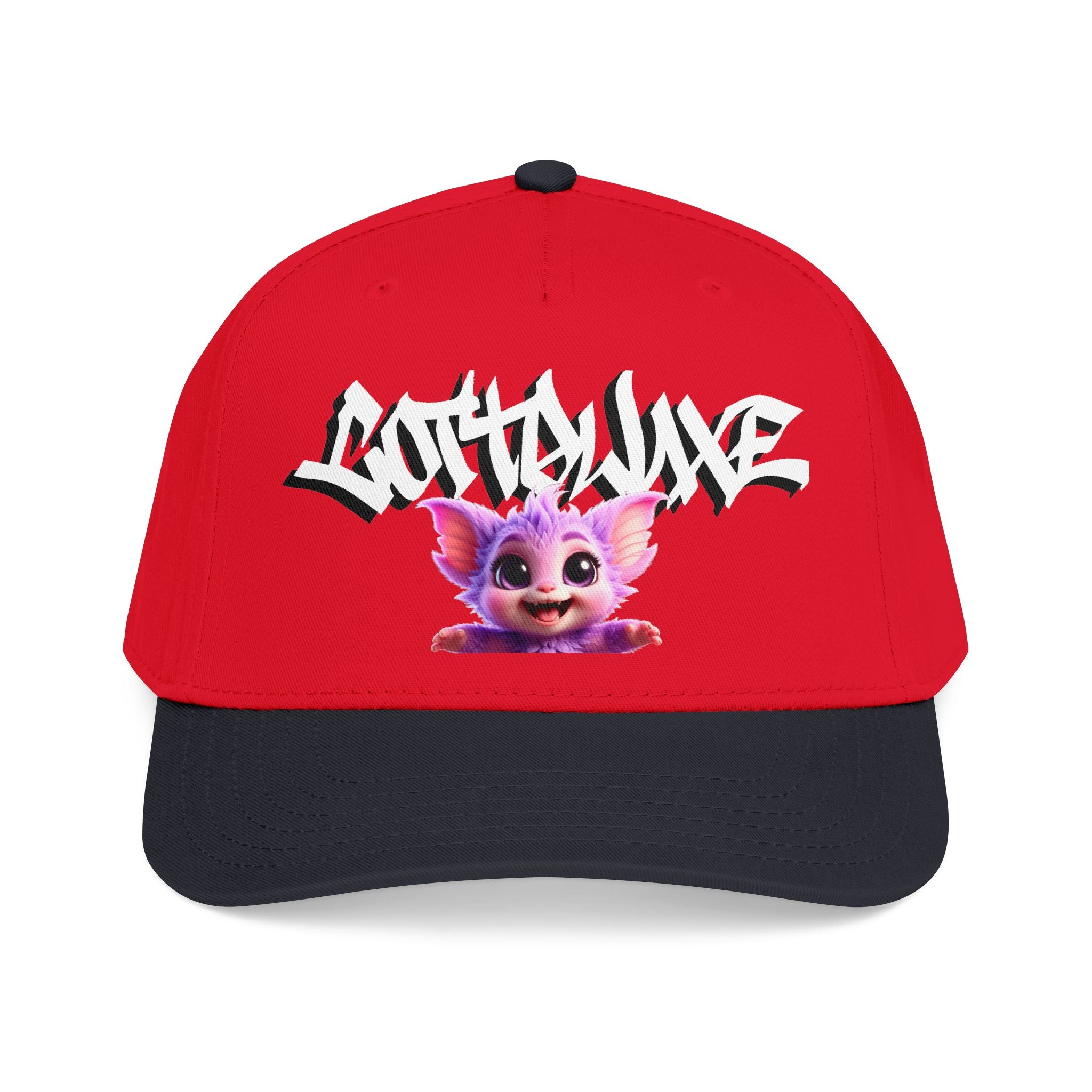 Cute Purple Creature Graphic Mid Profile Baseball Cap Cartoon Character COTTOLUXE