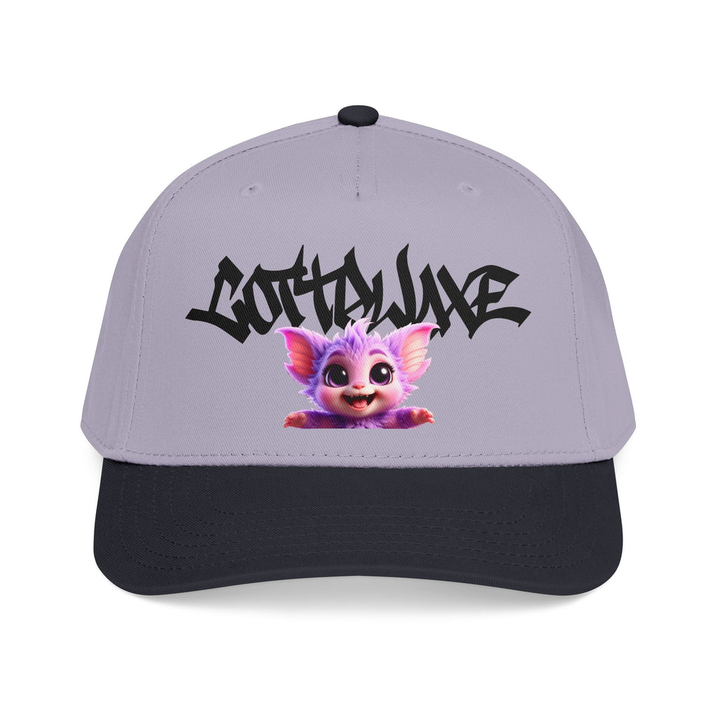 Cute Purple Creature Graphic Mid Profile Baseball Cap Cartoon Character COTTOLUXE