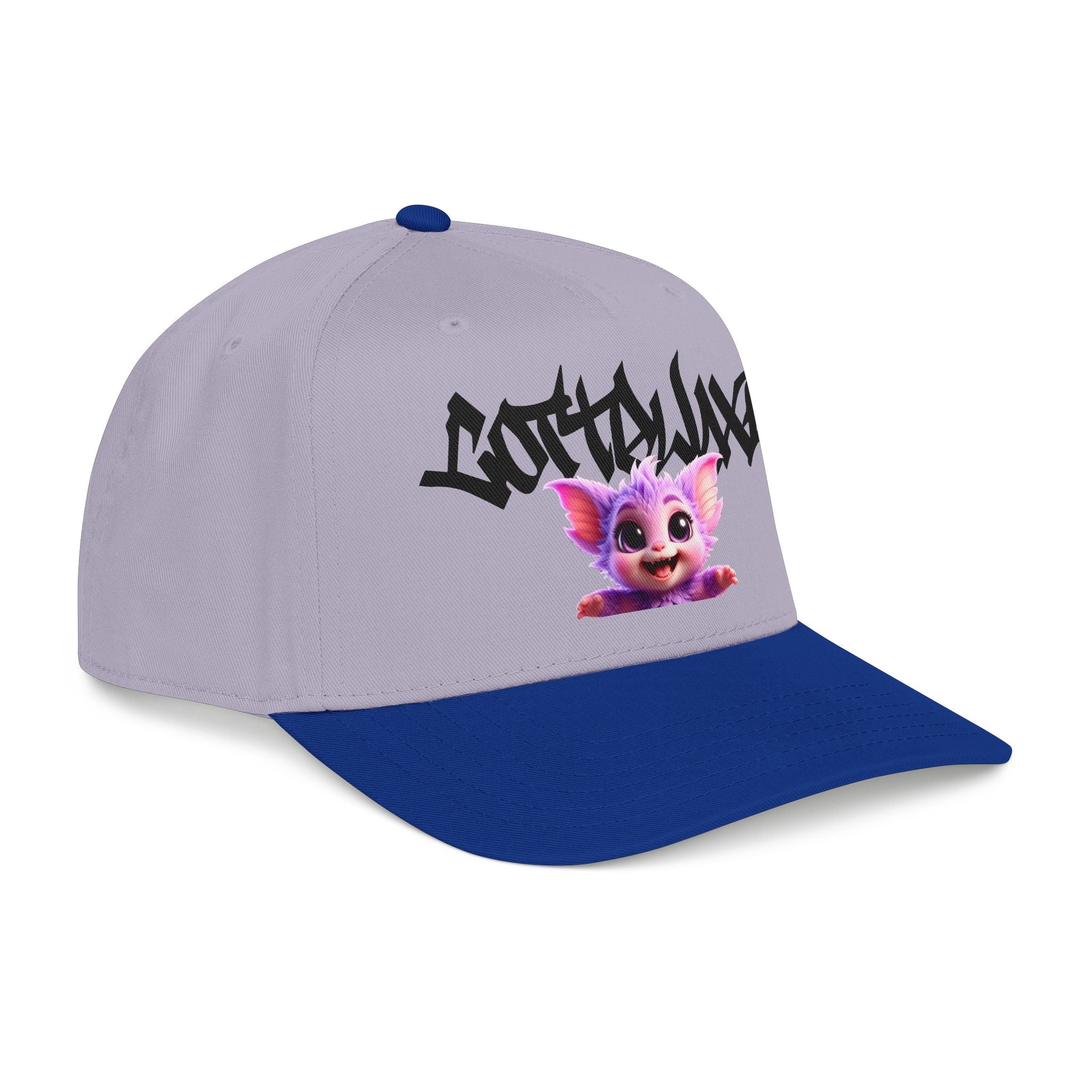 Cute Purple Creature Graphic Mid Profile Baseball Cap Cartoon Character COTTOLUXE