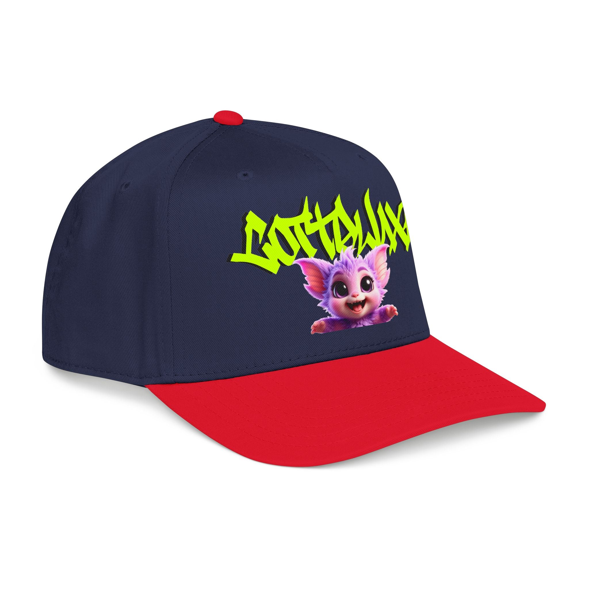 Cute Purple Creature Graphic Mid Profile Baseball Cap Cartoon Character COTTOLUXE