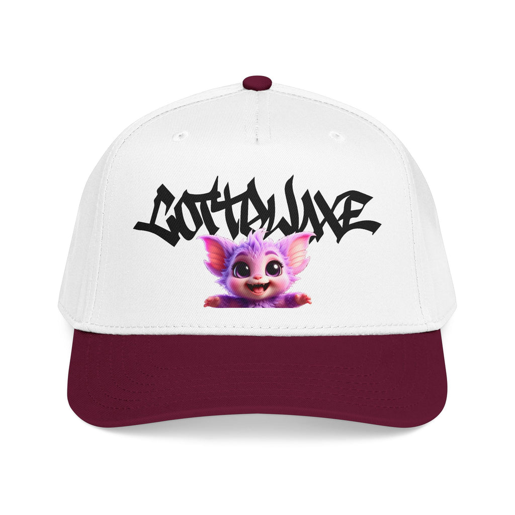 Cute Purple Creature Graphic Mid Profile Baseball Cap Cartoon Character COTTOLUXE