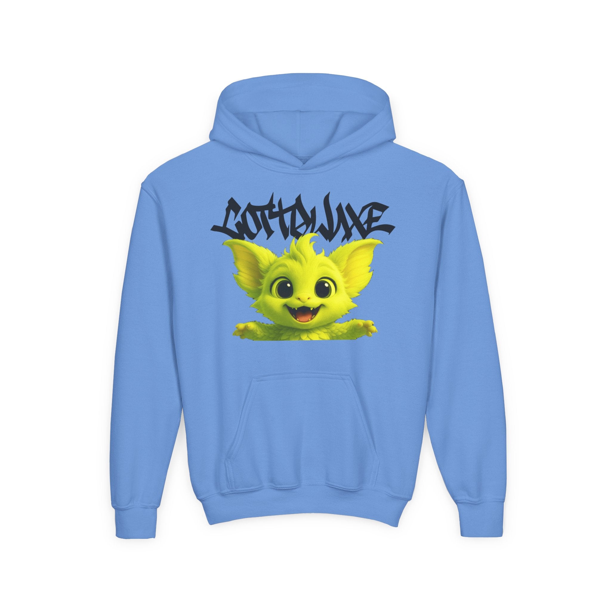 Cute Purple Bat Youth Hoodie — COTTOLUXE Cartoon Creature Graphic